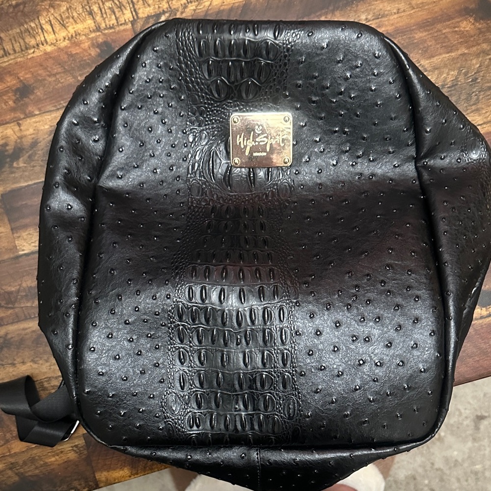 Textured Black Backpack